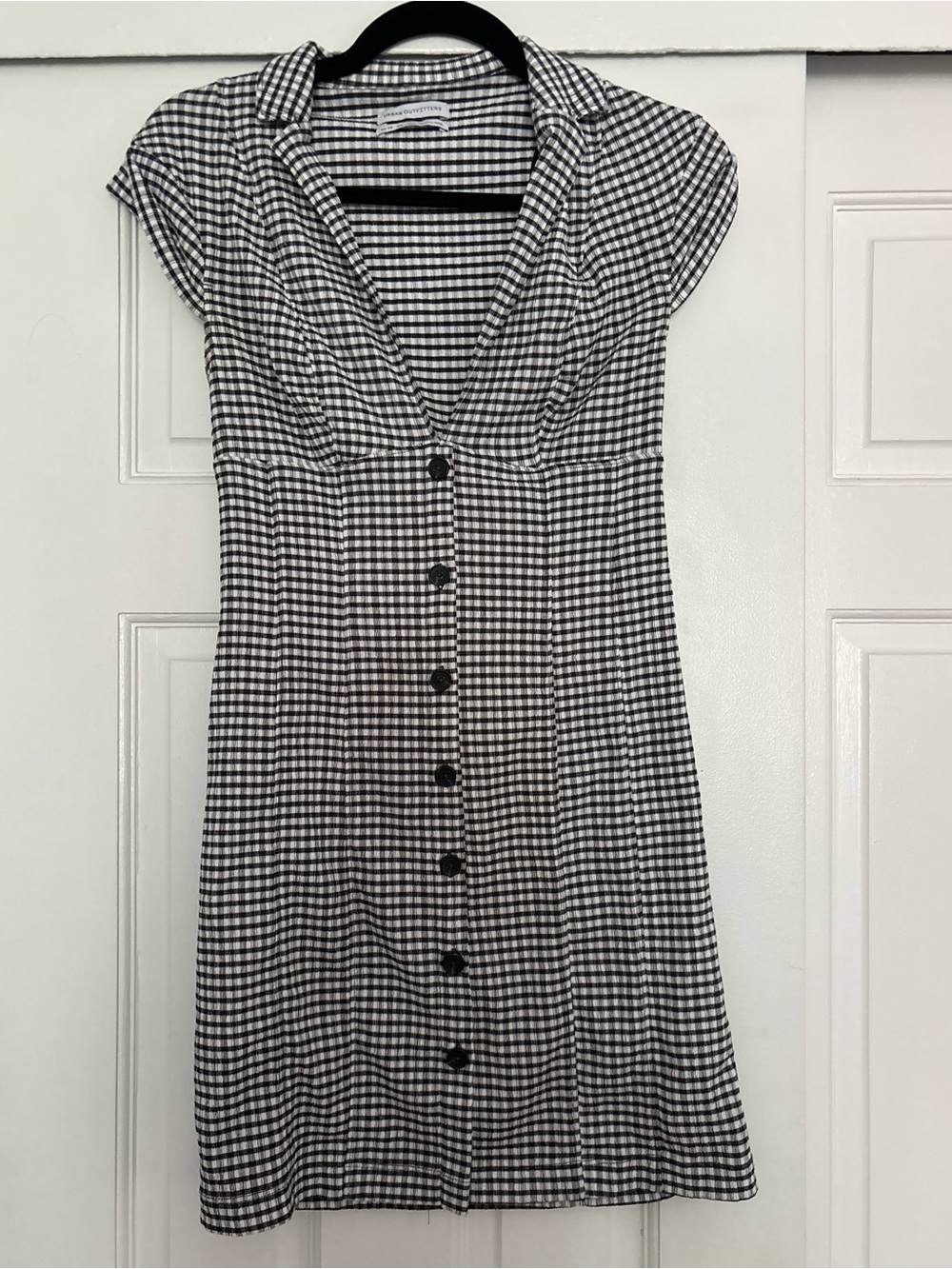 Urban Outfitters Black & White Gingham Button-Front Women's Dress